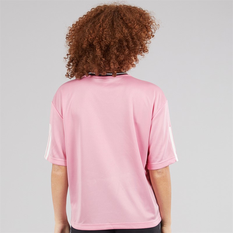 adidas Womens Tiro Boyfriend Fit T-Shirt True Pink/Black/White