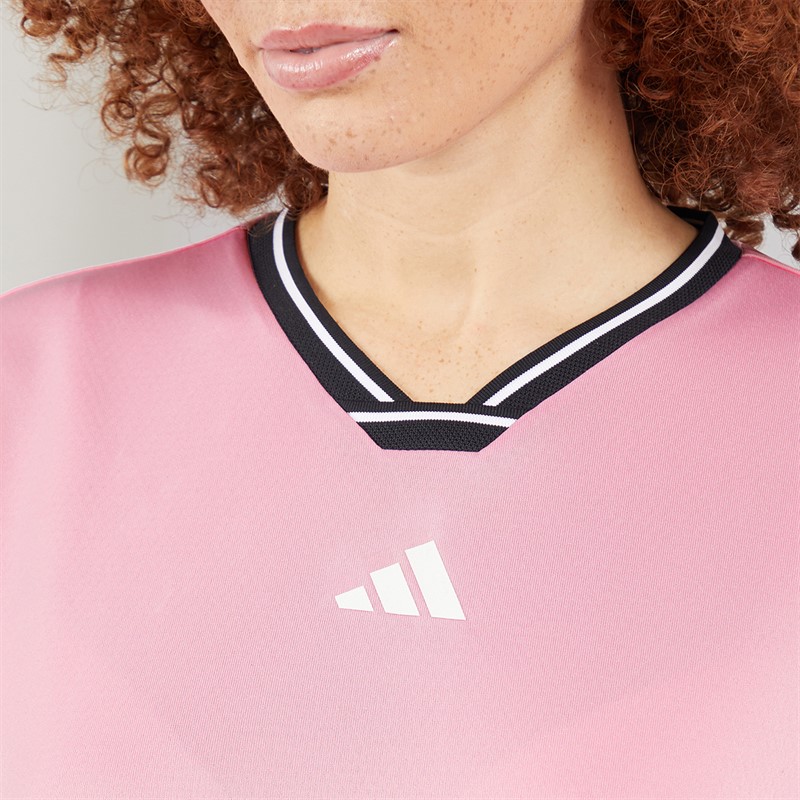 adidas Womens Tiro Boyfriend Fit T-Shirt True Pink/Black/White
