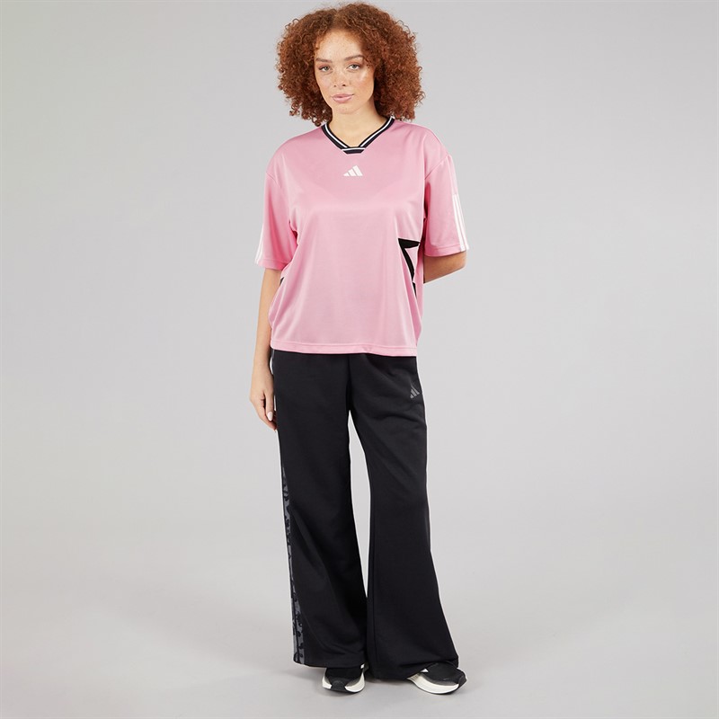 adidas Womens Tiro Boyfriend Fit T-Shirt True Pink/Black/White
