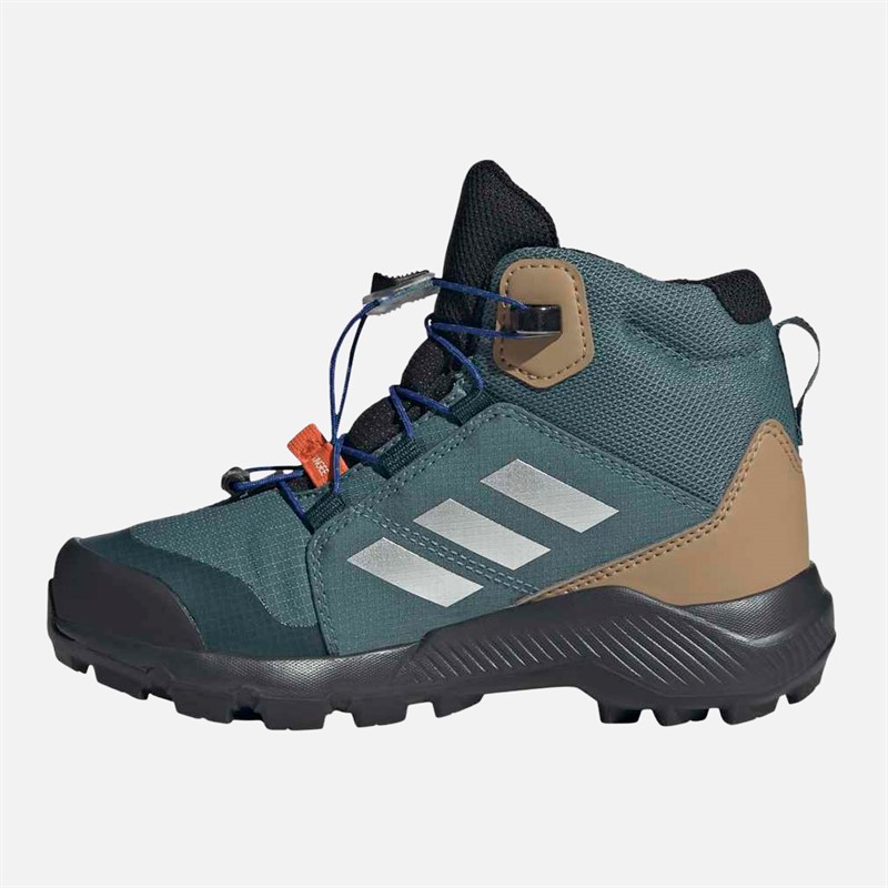 adidas Junior Terrex Mid Gore-Tex Waterproof Walking Boots Preloved Teal/Silver Metallic/Semi Lucid Blue