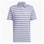 adidas Mens Two Colour Striped Golf Polo Shirt Grey Heather/White