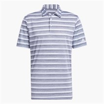 adidas Mens Two Colour Striped Golf Polo Shirt Grey Heather/White