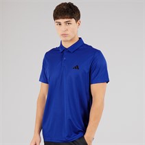 adidas Mens Train Essentials Feelready Training Polo Shirt Lucid Blue/Black
