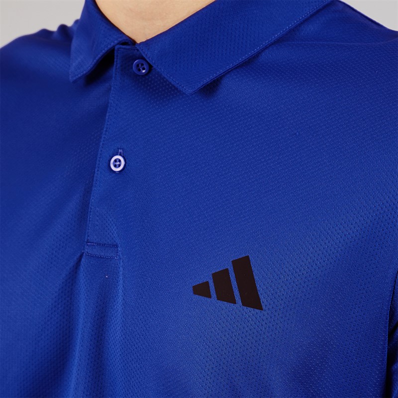 adidas Mens Train Essentials Feelready Training Polo Shirt Lucid Blue/Black