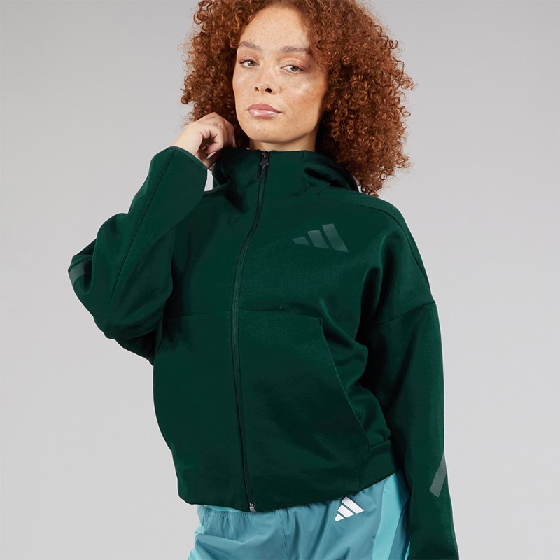 adidas Womens Z.N.E Full Zip Hoodie Aurora Ivy