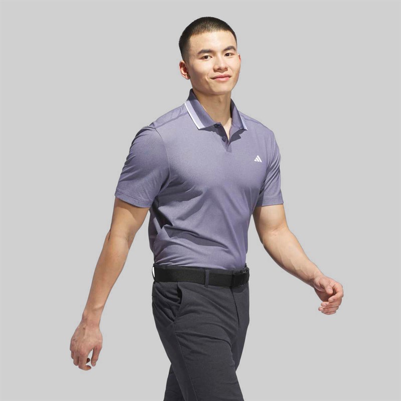 adidas Mens Ultimate 365 Tour Twist Knit Golf Polo Shirt Preloved Violet