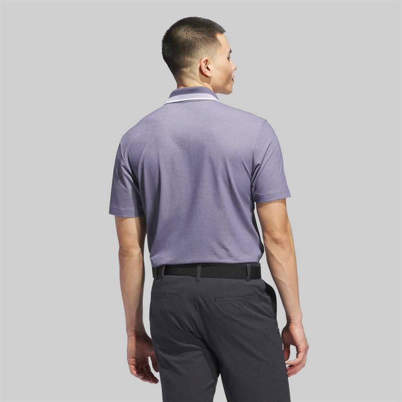 adidas Mens Ultimate 365 Tour Twist Knit Golf Polo Shirt Preloved Violet