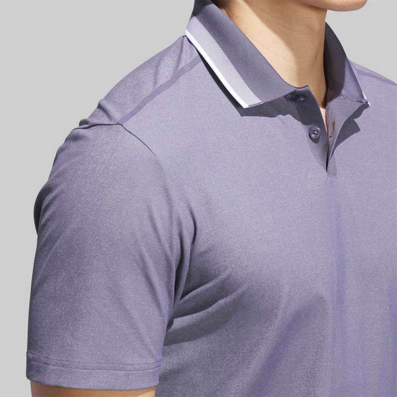 adidas Mens Ultimate 365 Tour Twist Knit Golf Polo Shirt Preloved Violet