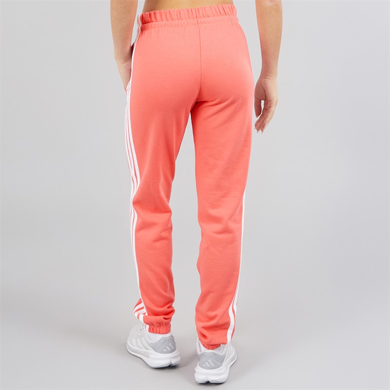 adidas Womens Essentials 3-Stripes French Terry Cuffed Joggers Semi Turbo/White