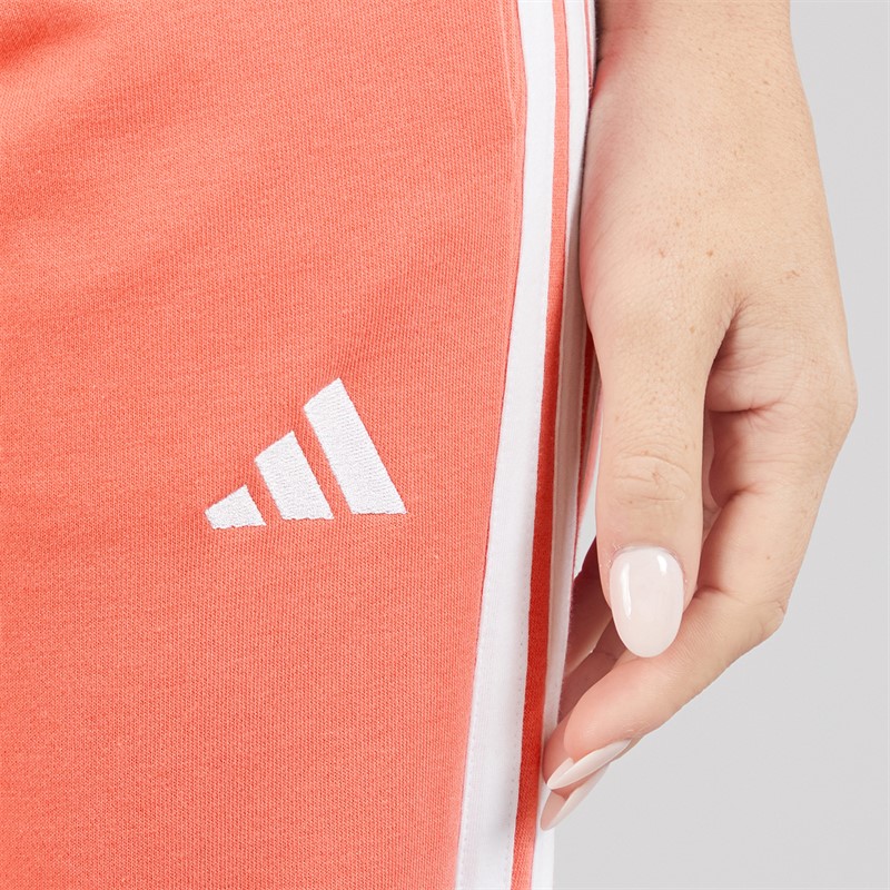 adidas Womens Essentials 3-Stripes French Terry Cuffed Joggers Semi Turbo/White