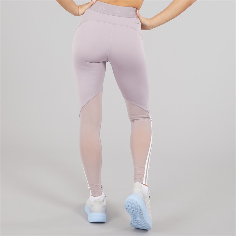 adidas Womens Hyperglam Full Length Leggings Preloved Fig/White