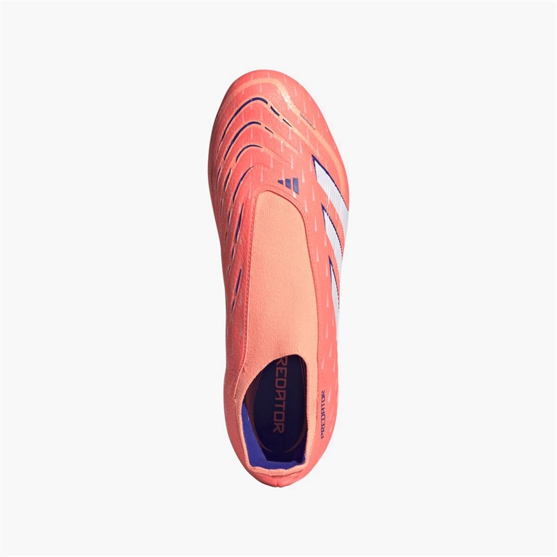 adidas Mens Predator League Laceless FG/MG Firm/Multi Ground Football Boots Signal Coral/Cloud White/Beam Orange