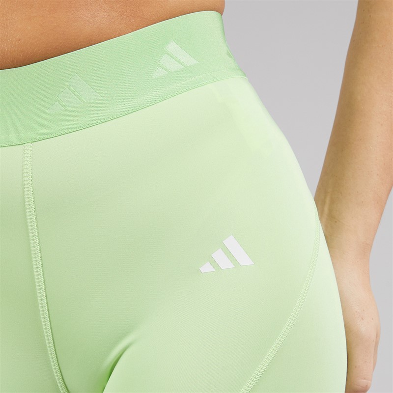 adidas Womens Hyperglam Full Length Leggings Semi Green Spark/White