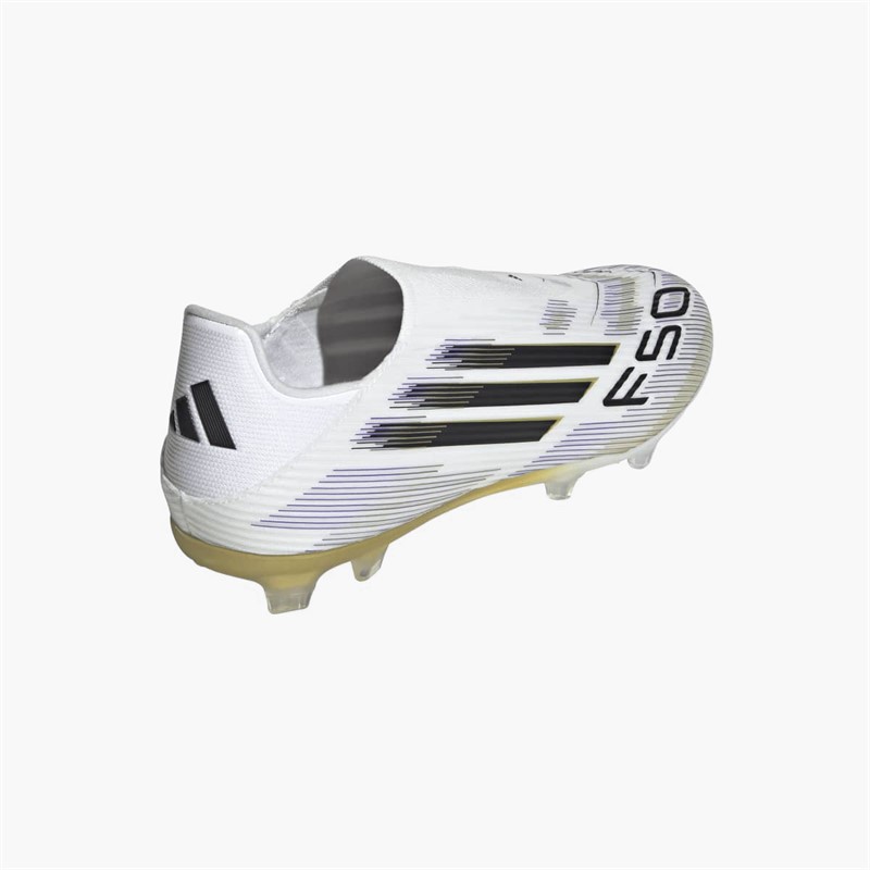adidas Mens F50 League Pack Laceless FG/MG Firm/Multi Ground Football Boots Cloud White/Core Black/Gold Metallic