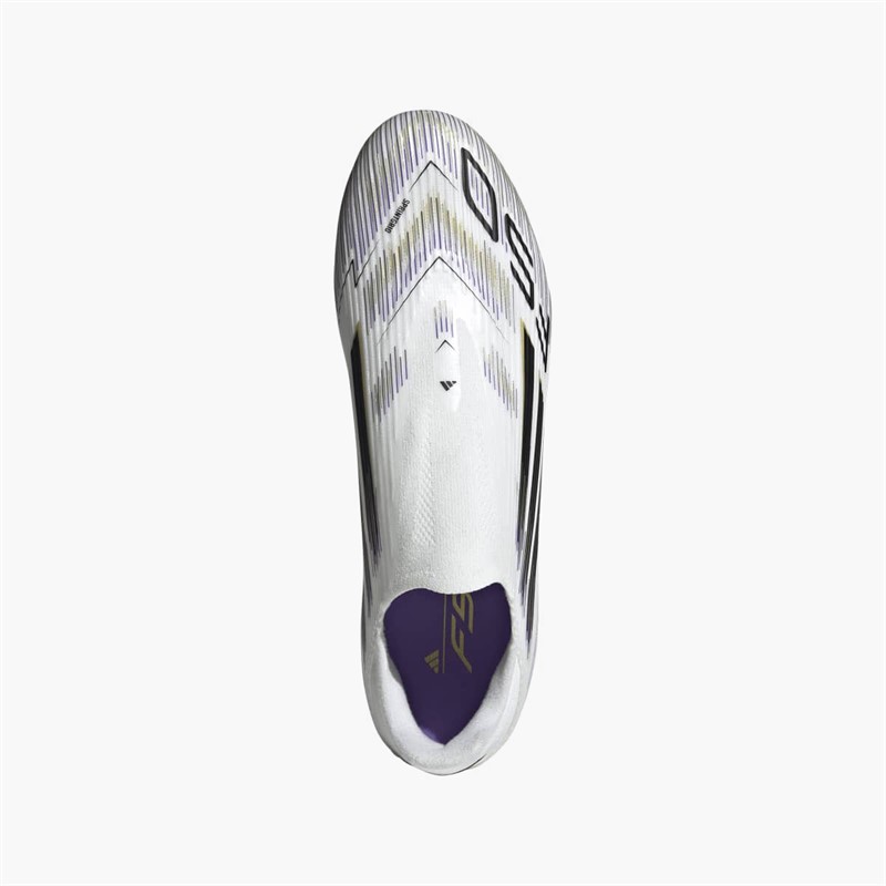 adidas Mens F50 League Pack Laceless FG/MG Firm/Multi Ground Football Boots Cloud White/Core Black/Gold Metallic