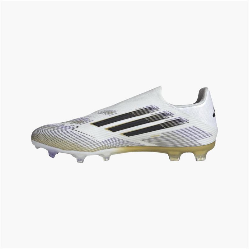 adidas Mens F50 League Pack Laceless FG/MG Firm/Multi Ground Football Boots Cloud White/Core Black/Gold Metallic