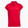 adidas Junior Girls Performance Golf Polo Shirt Collegiate Red
