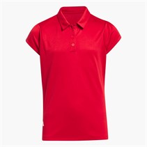 adidas Junior Girls Performance Golf Polo Shirt Collegiate Red