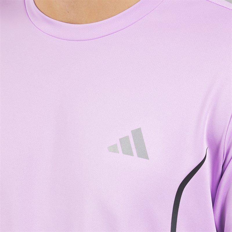 adidas Mens Tech Apparel Training T-Shirt Powder Plum