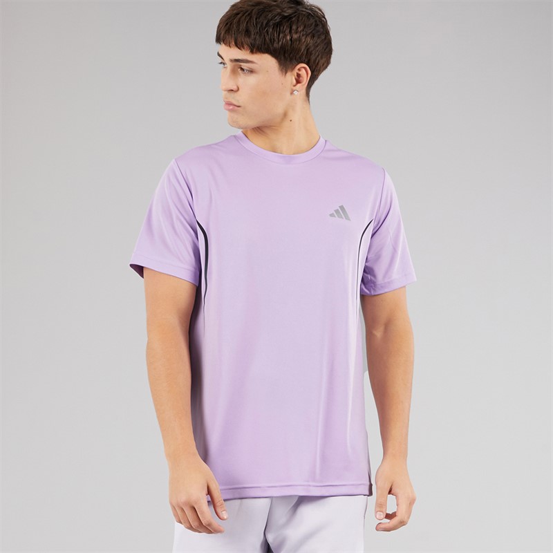 adidas Mens Tech Apparel Training T-Shirt Powder Plum