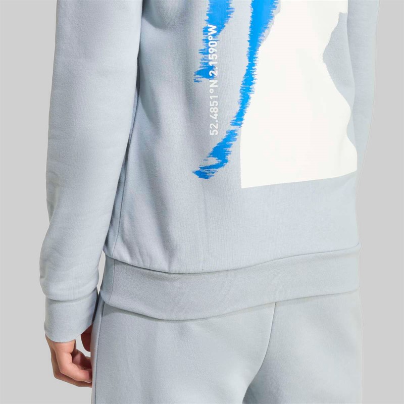 adidas Junior Boys Jude Bellingham Back Graphic Hoodie Light Grey