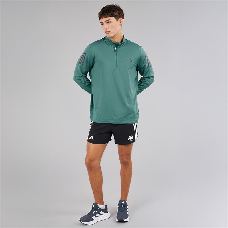 adidas Mens Own The Run 1/2 Zip Running Top Preloved Teal
