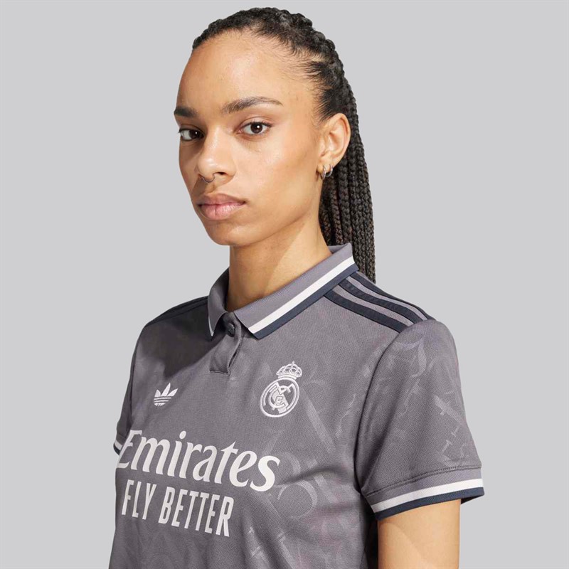 adidas Womens RMFC Real Madrid 24/25 Third Jersey Charcoal