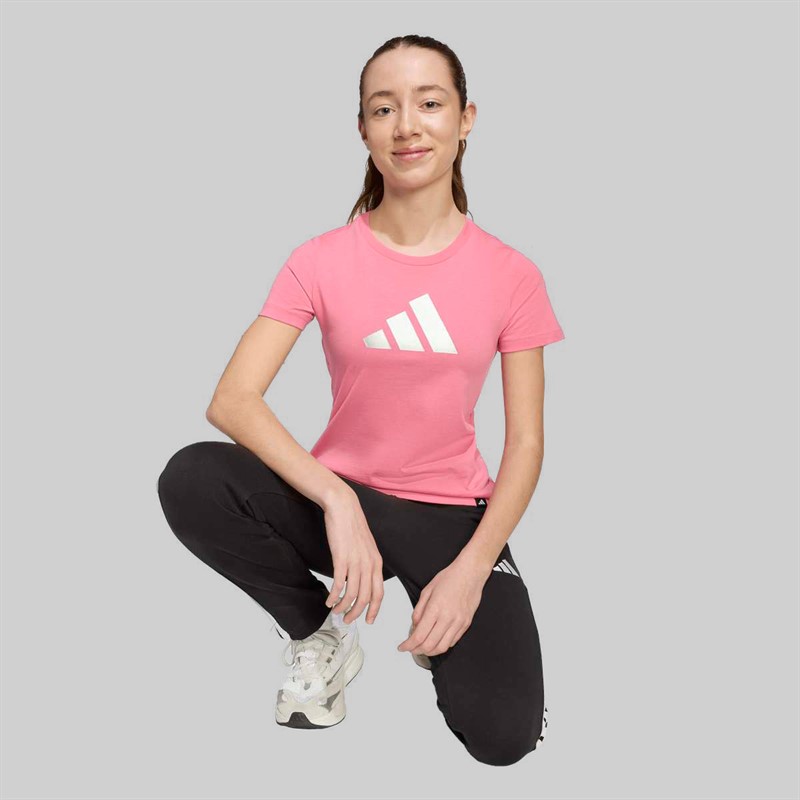 adidas Junior Girls Everyday Glam Graphic T-Shirt Pink Fusion