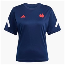 adidas Womens FFR France Rugby Travel T-Shirt Collegiate Navy