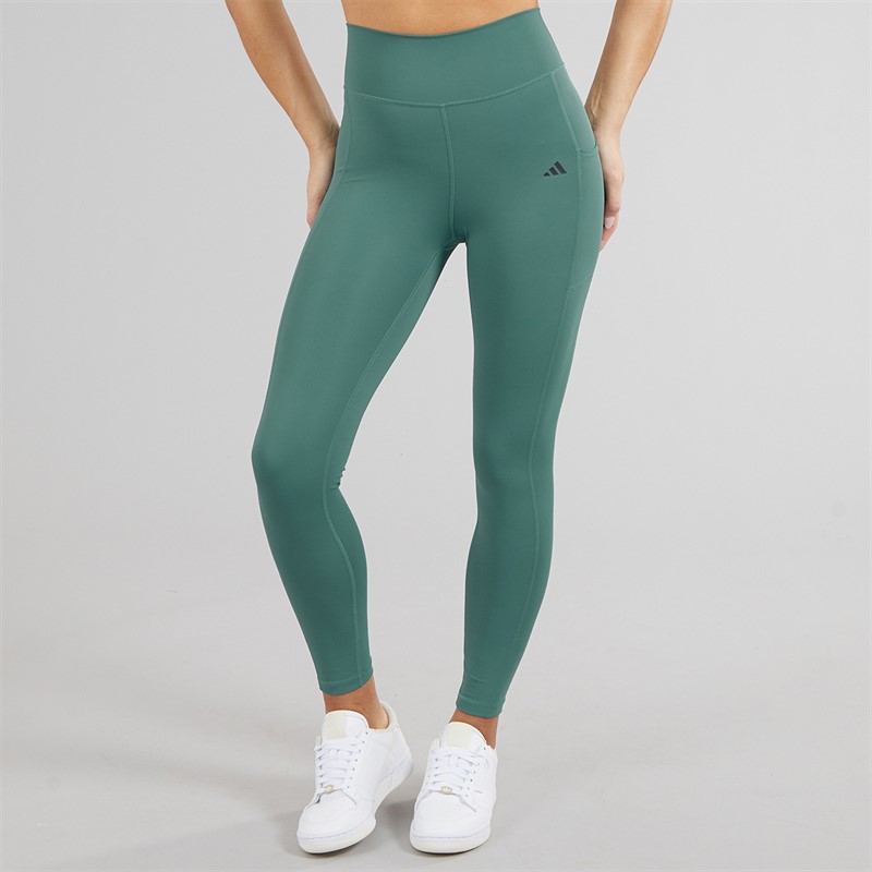 adidas Womens Optime Stash 7/8 Leggings Preloved Teal
