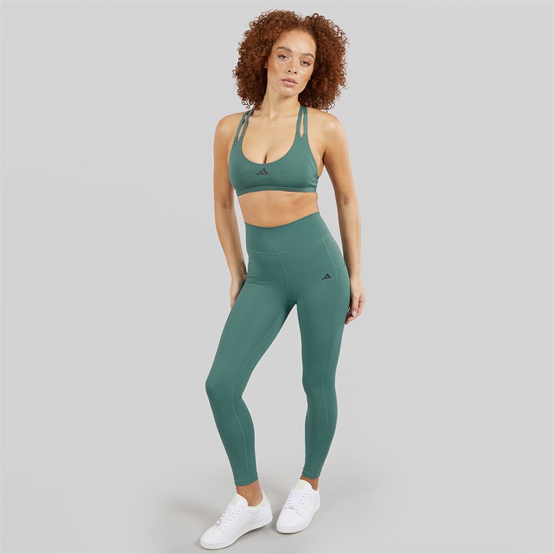 adidas Womens Optime Stash 7/8 Leggings Preloved Teal