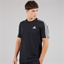 adidas Mens Essentials 3-Stripes T-Shirt Black/White