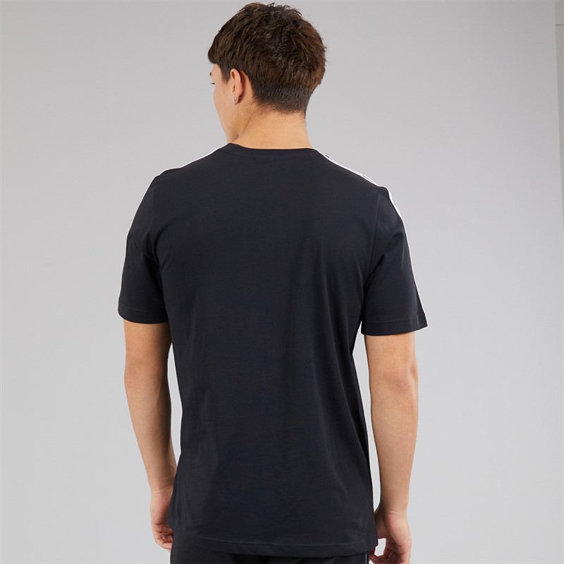 adidas Mens Essentials 3-Stripes T-Shirt Black/White