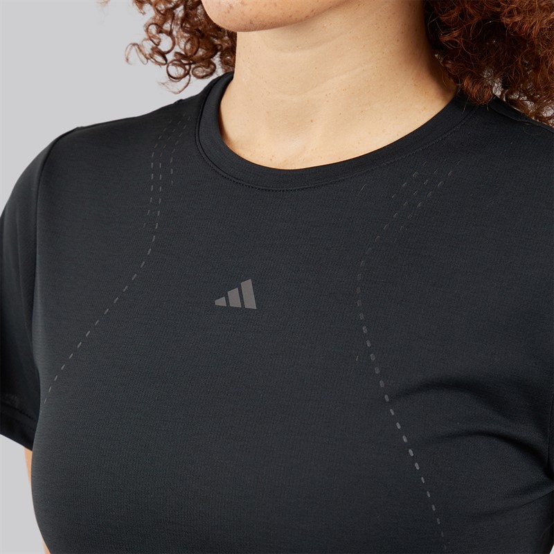 adidas Womens Designed For Training HEAT.RDY Hitt Training T-Shirt Black