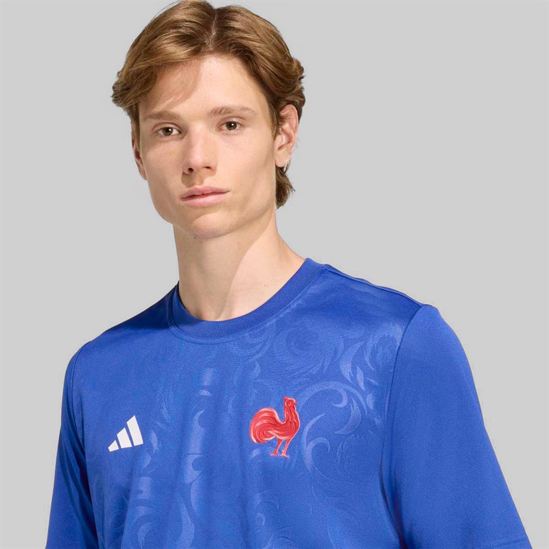 adidas Mens FFR France Rugby RWC Rugby World Cup Supporters Jersey Royal Blue