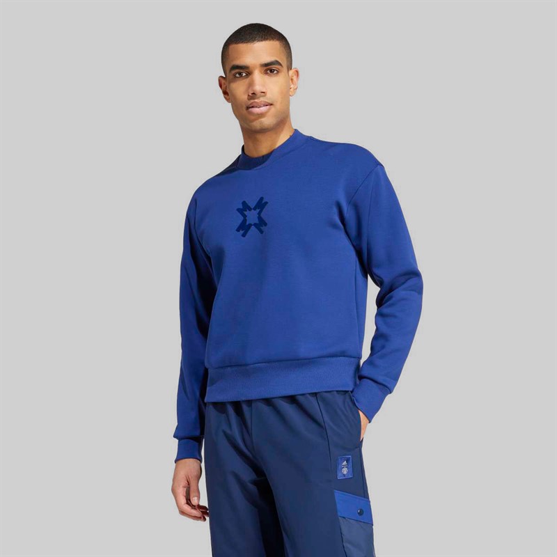 adidas Mens MUFC Manchester United Seasonal Sweatshirt Victory Blue