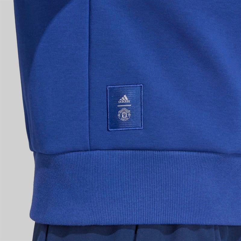 adidas Mens MUFC Manchester United Seasonal Sweatshirt Victory Blue