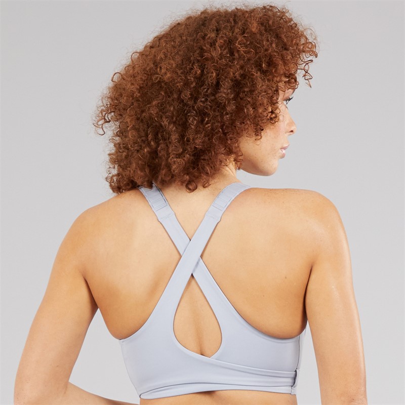 adidas Womens Fastimpact Luxe Run High Support Sports Bra Halo Silver