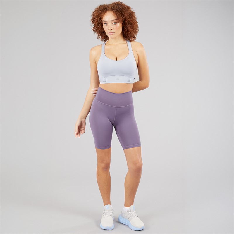 adidas Womens Fastimpact Luxe Run High Support Sports Bra Halo Silver