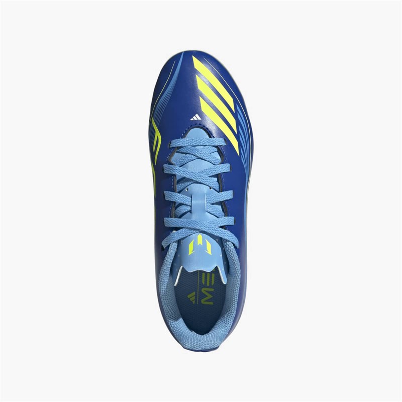 adidas Kids F50 Club Messi FG/MG Firm/Multi Ground Football Boots Team Royal Blue/Solar Yellow/Semi Blue Burst