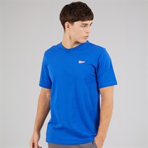adidas Mens Pennant Trim Graphic T-Shirt Royal Blue