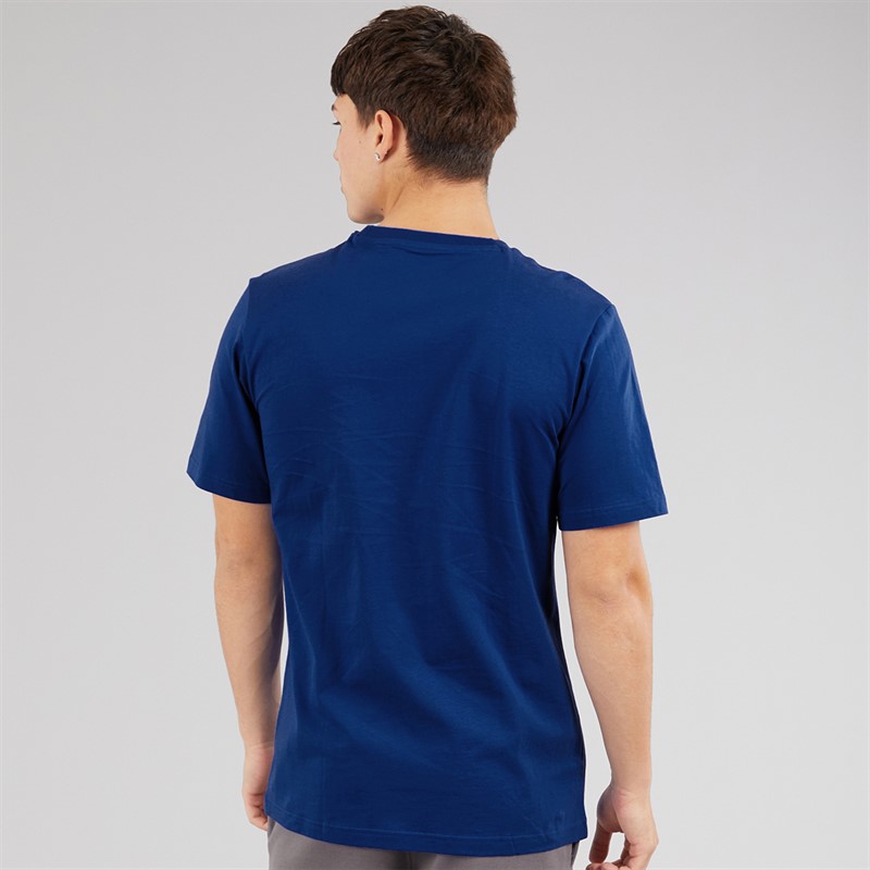 adidas Mens Pennant Trim Graphic T-Shirt Royal Blue