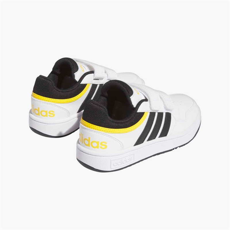 adidas Kids Hoops Mid 3.0 Velcro Trainers Cloud White/Core Black/Bold Gold