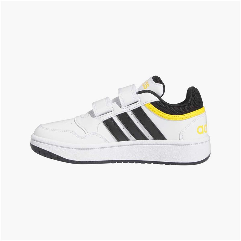 adidas Kids Hoops Mid 3.0 Velcro Trainers Cloud White/Core Black/Bold Gold