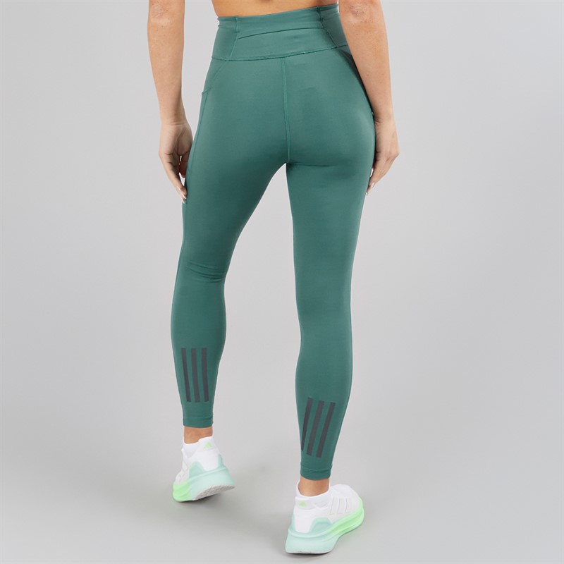 adidas Womens Own The Run 7/8 Running Leggings Preloved Teal