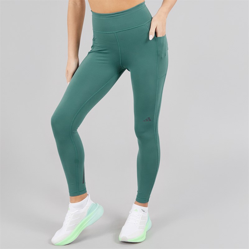 adidas Womens Own The Run 7/8 Running Leggings Preloved Teal