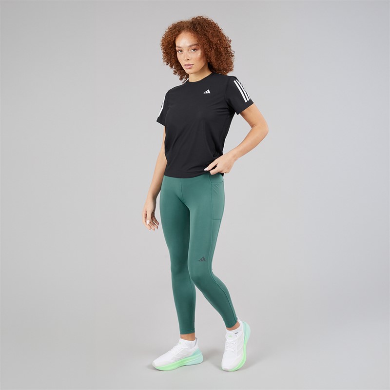 adidas Womens Own The Run 7/8 Running Leggings Preloved Teal