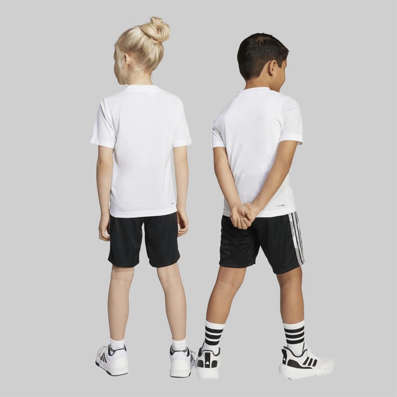 adidas Kids Train Essentials Camo Print T-Shirt And Shorts Set White