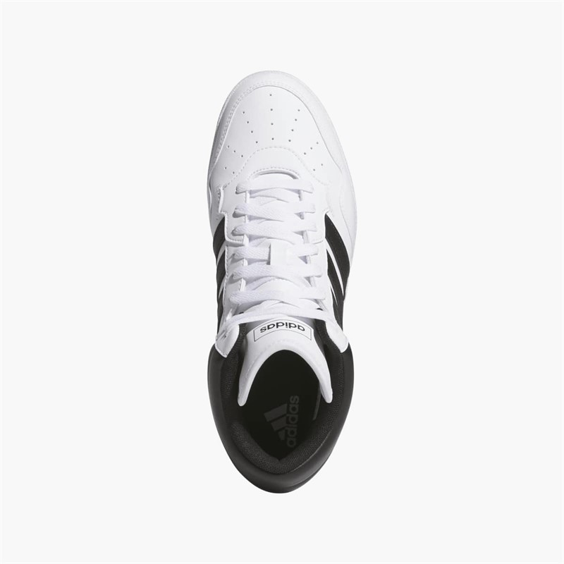 adidas Mens Hoops 4.0 Mid Trainers Cloud White/Core Black/Grey Two