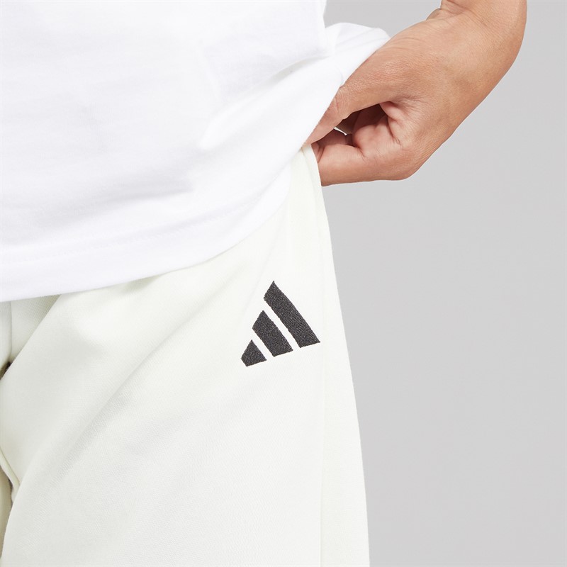 adidas Junior Boys Slogan Fleece Joggers Off White